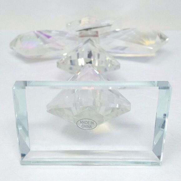NWT Vidali Iridescent 8.5" Tall Crystal Cross Paperweight Wedding Baptism Decor - Picture 6 of 7